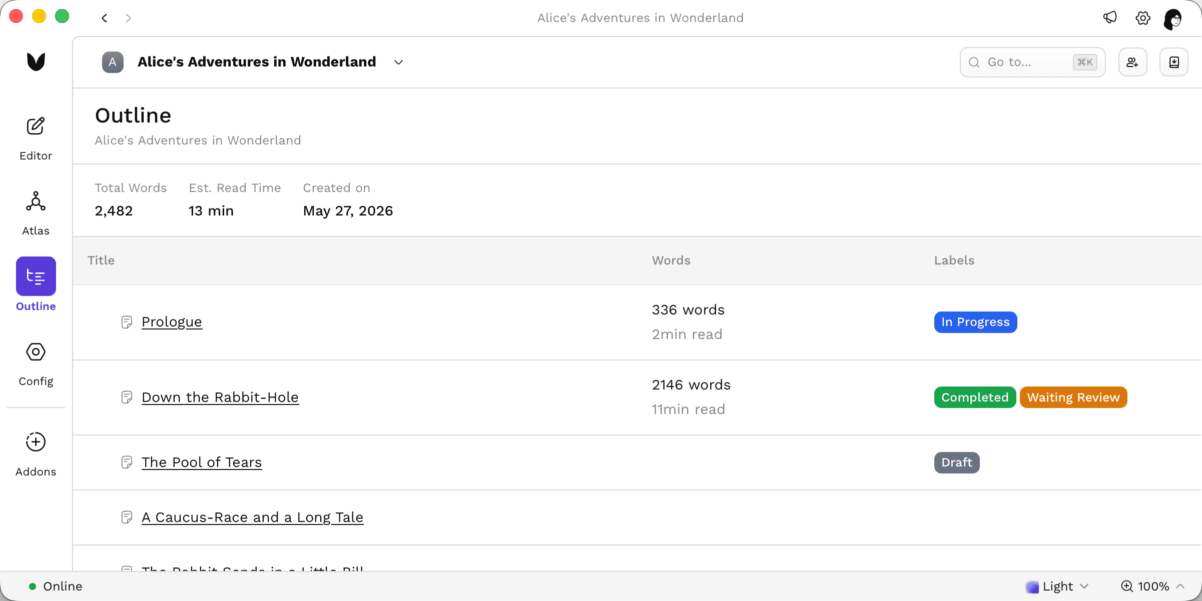 Mana application screenshot